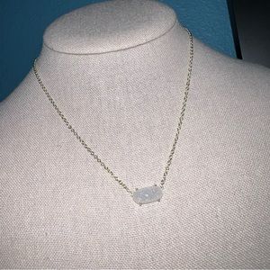Kendra Scott Ever Necklace Gold Iridescent Drusy NWOT